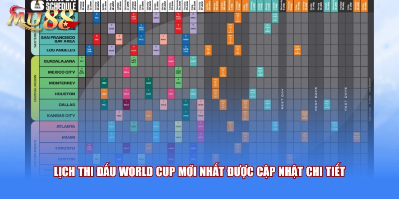 Lịch thi đấu World Cup mới nhất được cập nhật chi tiết
